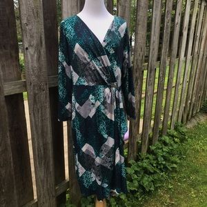 IGIGI Faux Wrap 3/4 Sleeve Dress